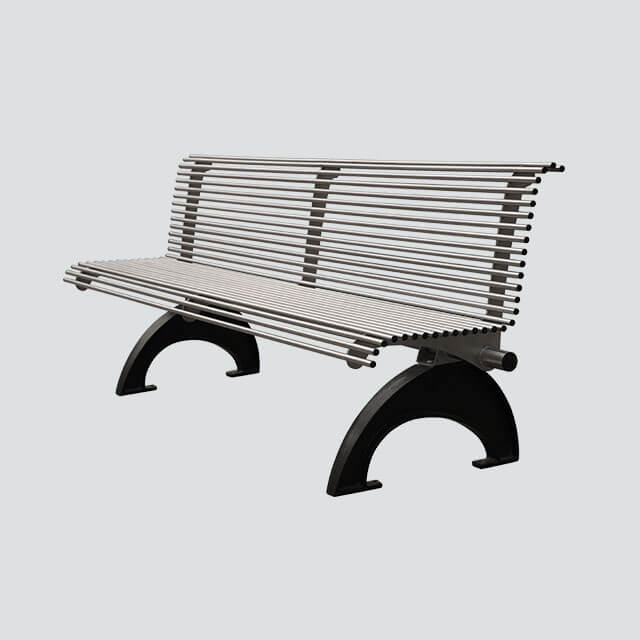 Stainless steel park seating outdoor metal bench