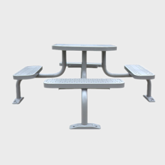 Outdoor stainless steel picnic table