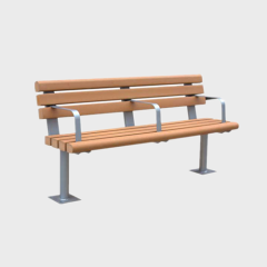 Plastic wood garden sitting bench