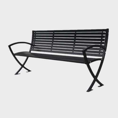 steel black modern outdoor bench