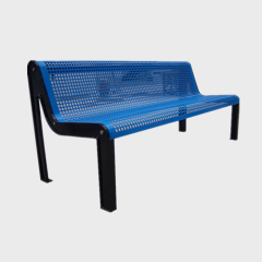 metal mesh perforated garden bench