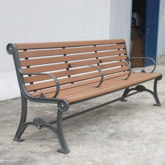 outdoor 3 seater wood bench with cast iron legs for Saudi Arabia customer