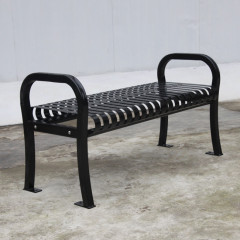 outdoor black metal backless bench for customer
