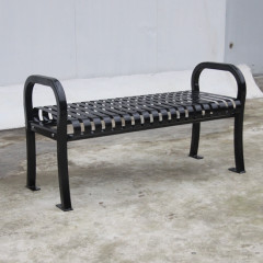 outdoor black metal backless bench for customer