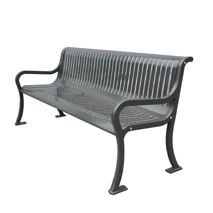 outdoor steel metal garden bench