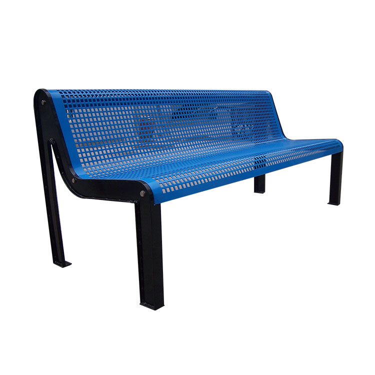 big custom made blue garden bench