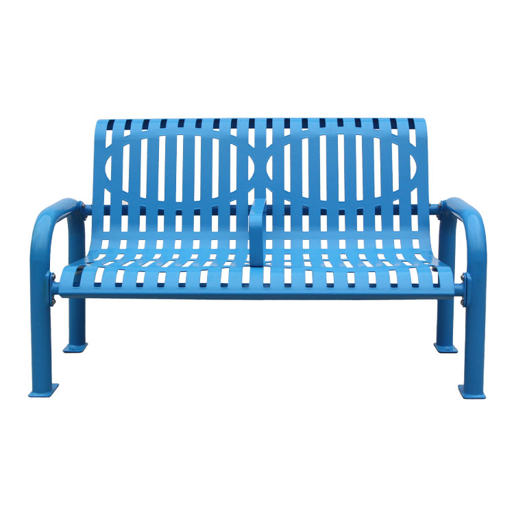 mid century modern blue rest bench