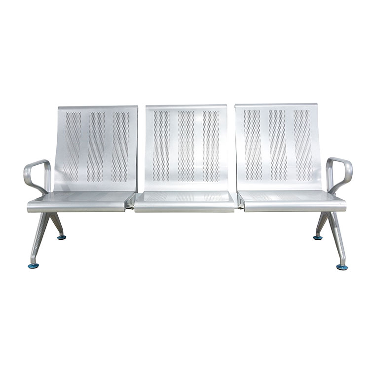 indoor 3-seater metal grey bench seat
