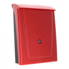 mid century modern stainless steel red mailbox