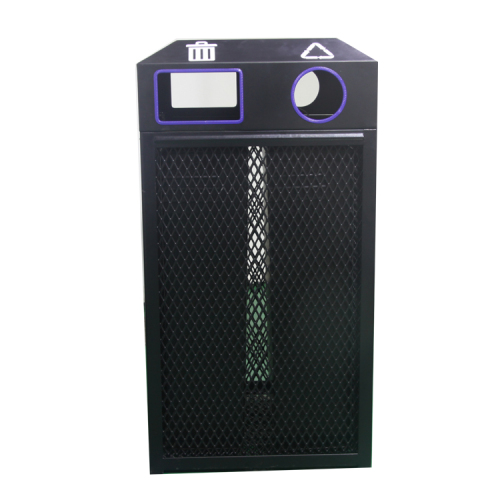 outdoor metal mesh trash can with lid