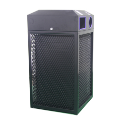 outdoor metal mesh trash can with lid