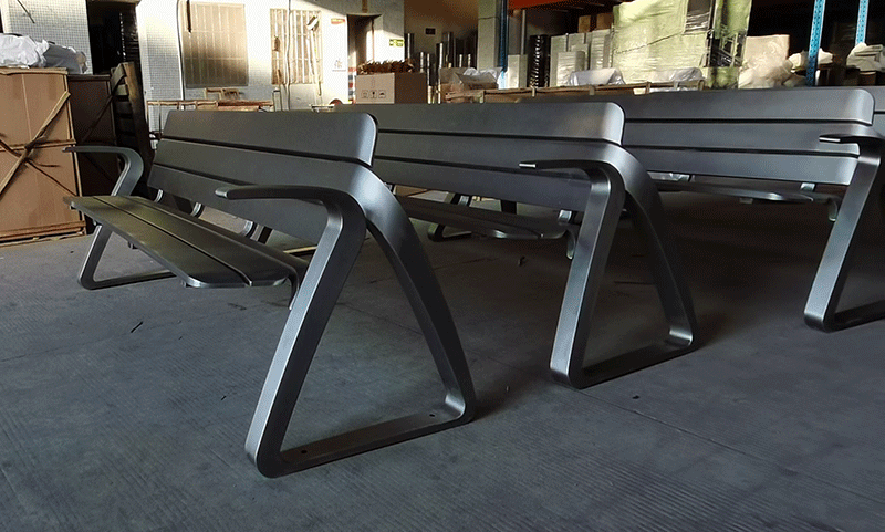 outdoor modern steel outside bench
