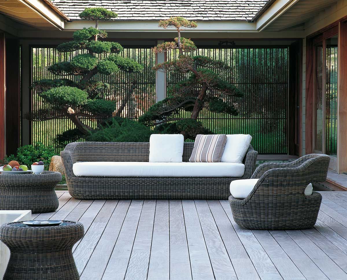 modern outdoor rattan garden sofa set