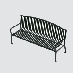 outdoor garden furniture slatted steel bench