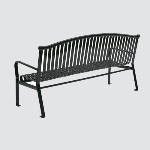 outdoor garden furniture slatted steel bench