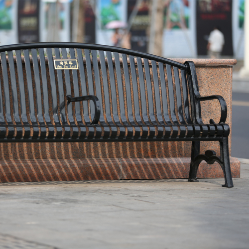 outdoor street steel long park bench