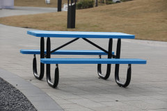 thermoplastic coating steel 6ft 8ft rectangle outdoor picnic table