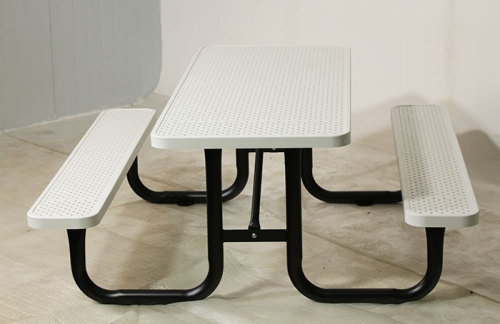 6′ & 8′ Portable perforated metal Rectangular Picnic Tables
