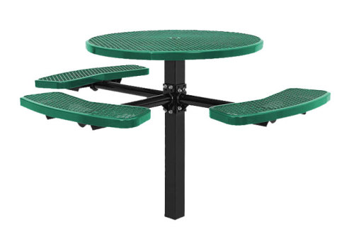 Embedded Round picnic table with four benches