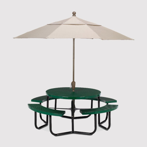 thermoplastic coating 46" outdoor picnic table with umbrella