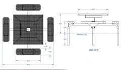 8 seater square thermoplastic coated school picnic table