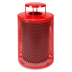 Outdoor Round Metal Mesh Waste Receptacle