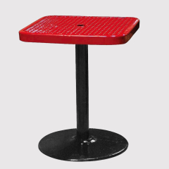 24" Expanded Metal Square Patio Thermoplastic Coated Bar Height Table - 30" or 40" Tall