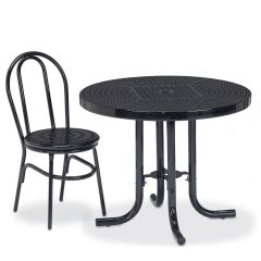 Streetside 36" Round Perforated Steel Outdoor Coffee Table