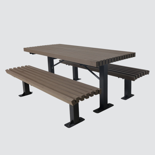 Outdoor wood plastic composite picnic table and bench set