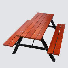 wood outdoor A frame picnic table with bench