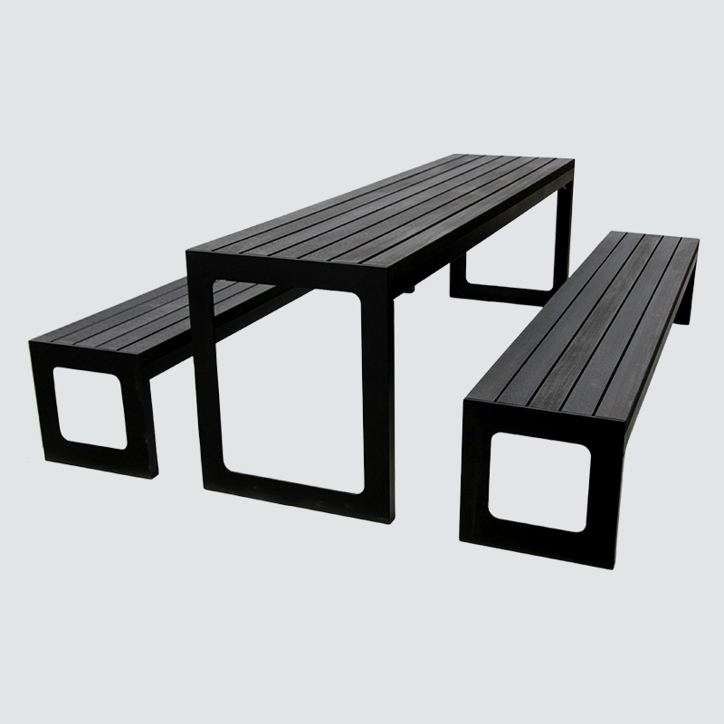 Wooden table sets for six people