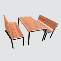 Wood Design Stainless Steel Garden Dining Table Chair Furniture For Sale