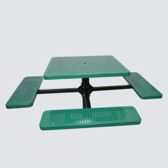 46" Square Perforated Steel Picnic Table