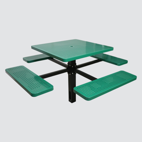 46" Square Perforated Steel Picnic Table