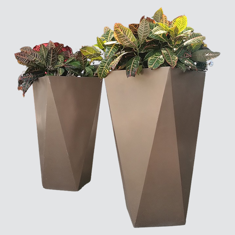 Shopping mall airport large flower pot outdoor stainless steel flower box