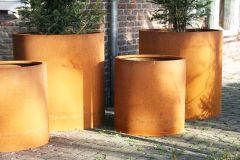 Corten steel garden pot