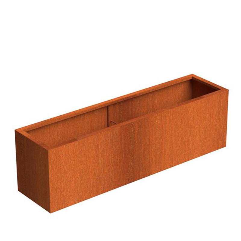 CORTEN STEEL RECTANGULAR PLANTER