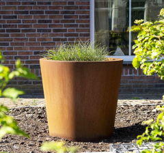 Weathering Steel Conical Garden Hot Sale Decorative Eco Round Planter Planter