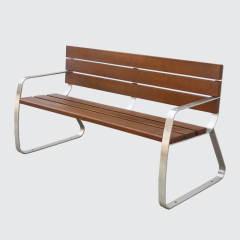 Stainless steel wood bench chair