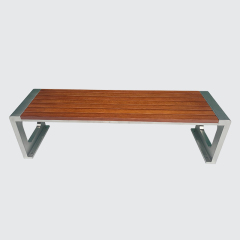 outdoor backless wood simple park bench