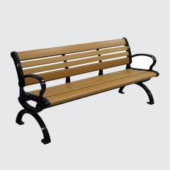 Outdoor long antique wood bench