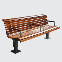 Outdoor park wood steel bench