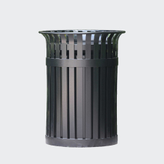 outdoor garden steel trash bin