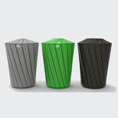 outdoor park steel round big trash cans