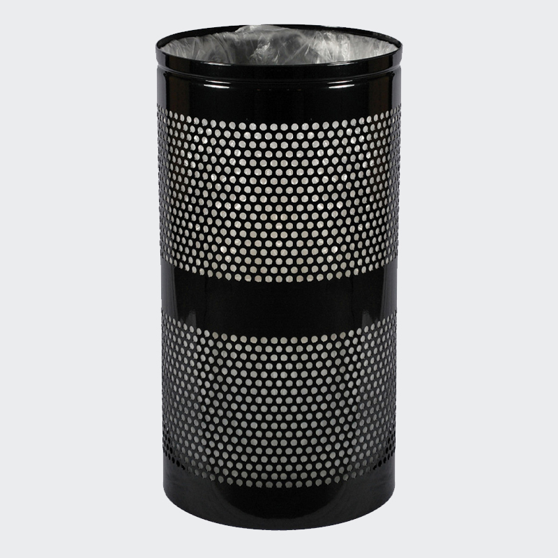 10 gallon or 34 gallon outdoor perforated trash can