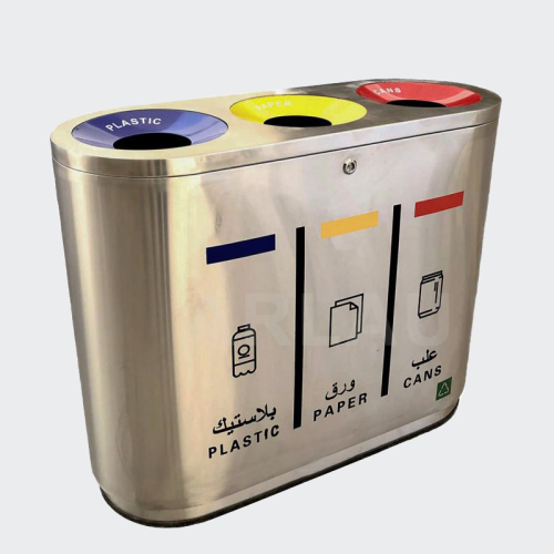 Indoor stainless steel sorting trash can