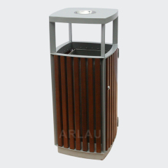 outdoor patio wood trash can