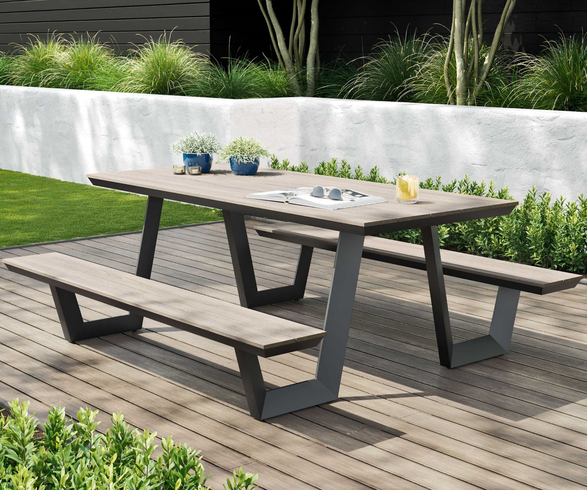 6ft 8ft portable wood picnic table with bench