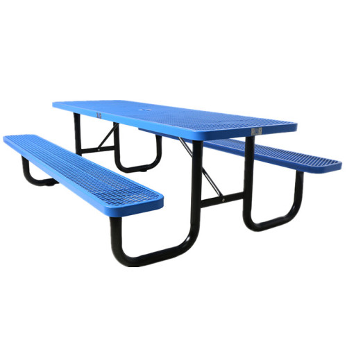 thermoplastic coating steel 6ft 8ft rectangle outdoor picnic table