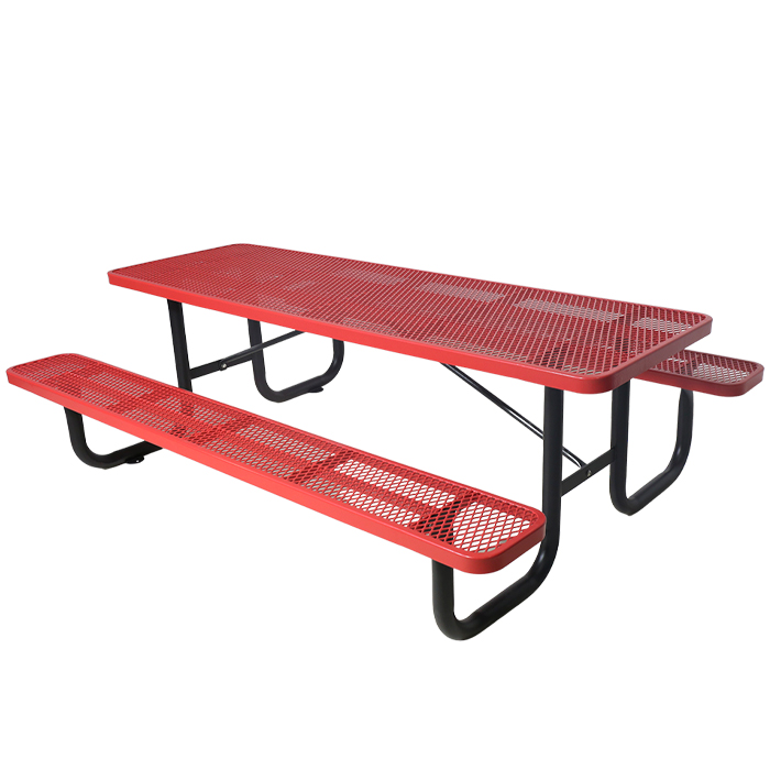 thermoplastic coating steel 6ft 8ft rectangle outdoor picnic table